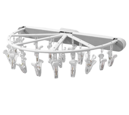 semi circular punch free foldable 24 peg underwear organizer rack