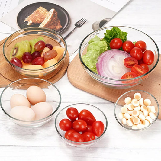 5pcs Microwavable Glass Salad Bowl's