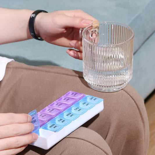 7 days Pill Box organizer Practical pill box for a week with 14 days compartments (morning and evening)