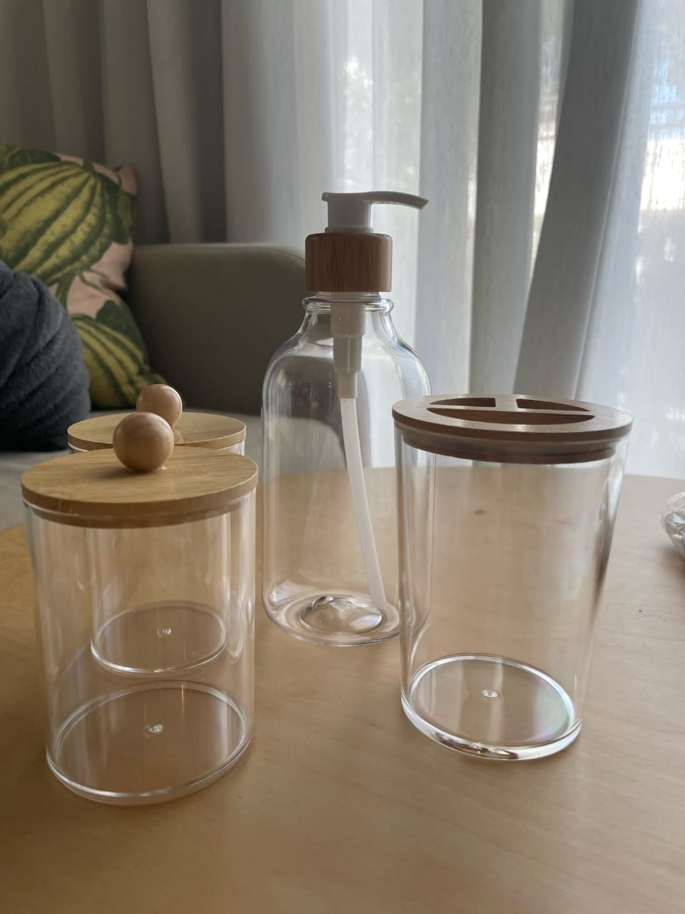 4pcs Bamboo Bathroom Accessories