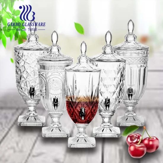 Cooling Spherical wine juice or liquid dispenser with ice slot and separator