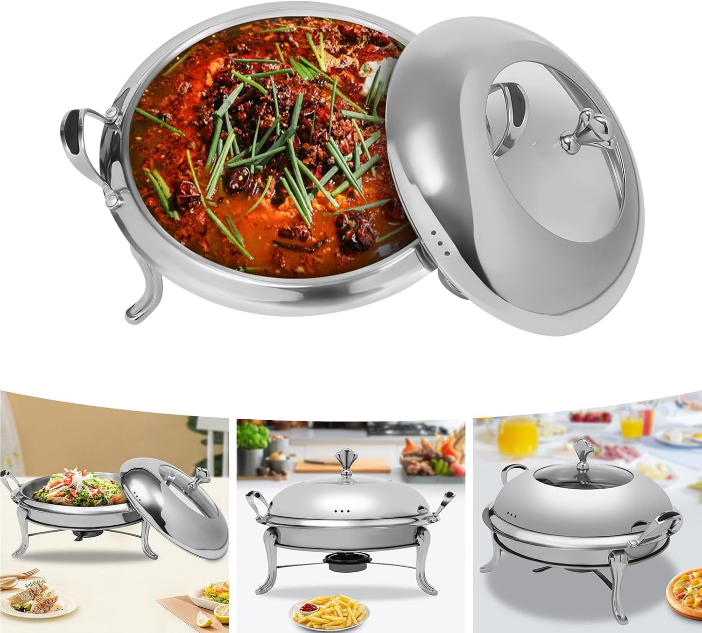 Stainless steel buffet food warmer