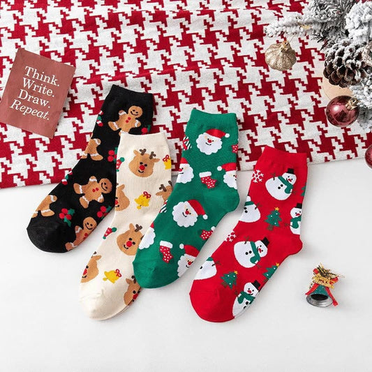Christmas Socks Fall Winter Cartoon Santa