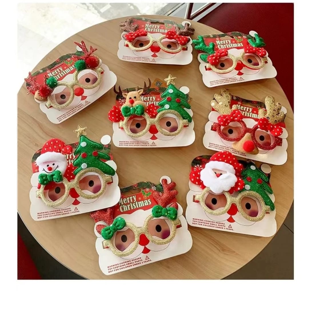 Christmas Glasses Frame, Santa Glasses, Christmas Party Decorations with Card