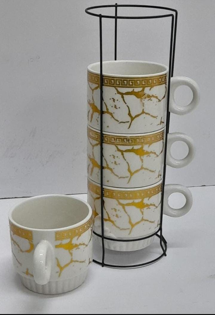 Creative space saver coffee cups with stackable stand