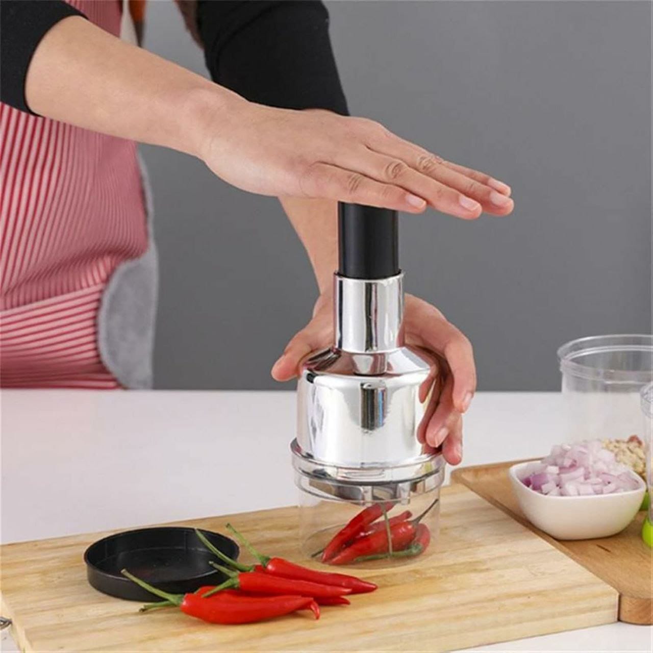 Stainless Steel Manual garlic / chopper