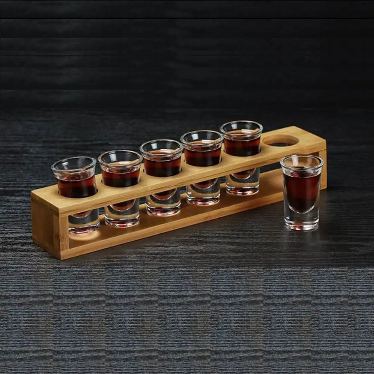 Bamboo shot glass holder