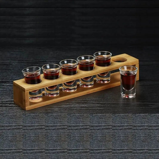 Bamboo shot glass holder