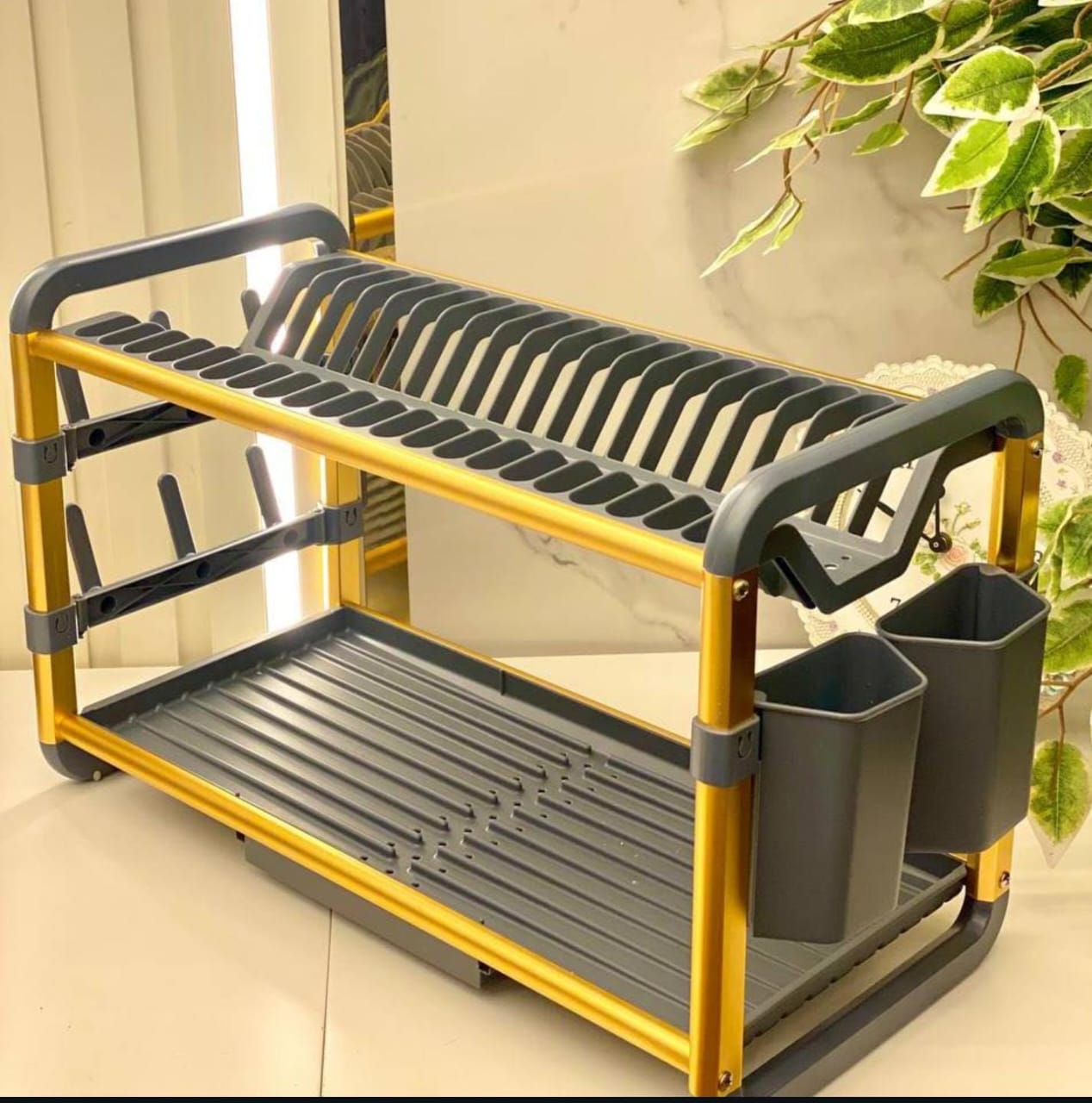 2 Tier Dish Drying Rack for Kitchen counter