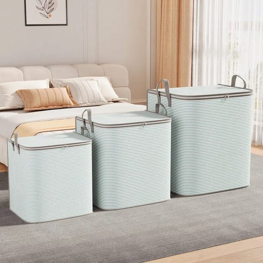 Striped Quilt Duvet/Closet Organizer/Luggage Storage Bags