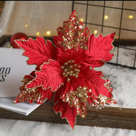 large Christmas glitter flower