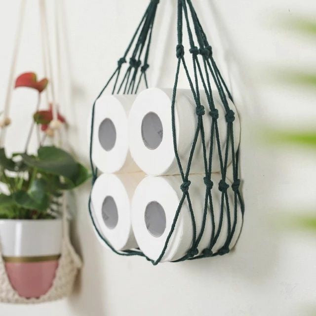 Hanging Cotton Rope Toilet Paper Roll Holder