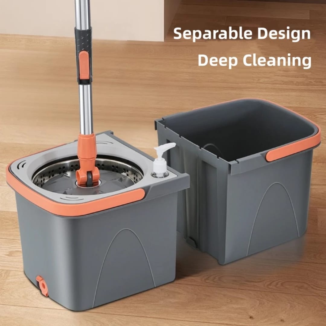 Split spin mop has an extra mopper