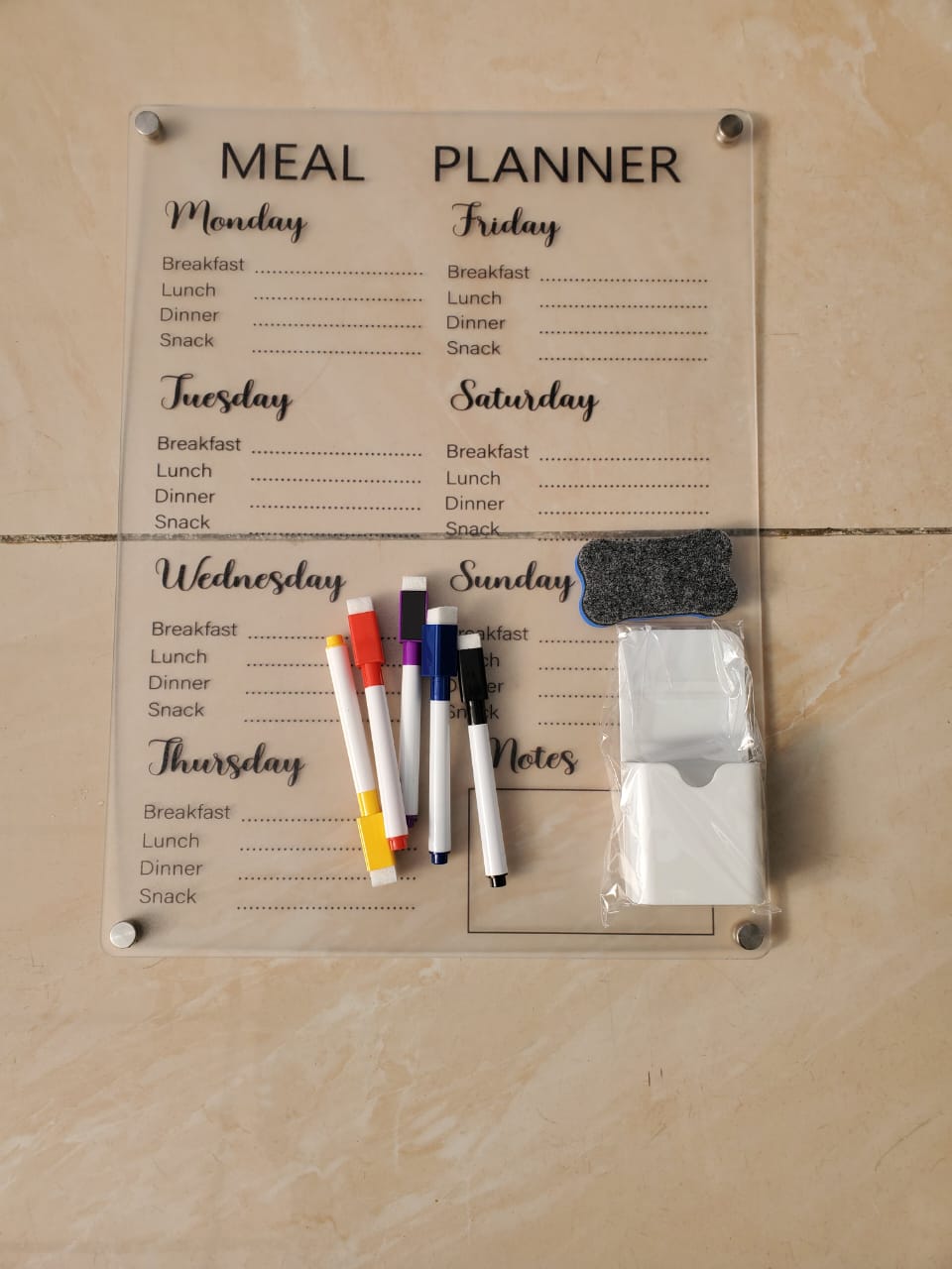Fridge Magnetic Meal Planner