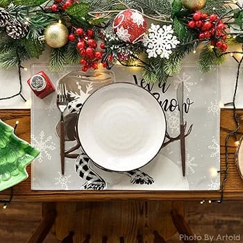 Plaid Christmas Rectangular Placemats Set of 2pcs 650/-