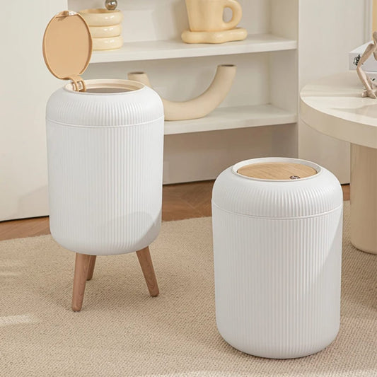 Round Intelligent Sensing Home Open Top Pressing Type 8L Large Capacity Storage Bucket with Legs