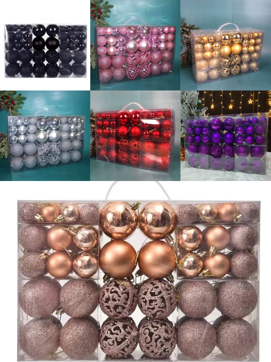 100pcs Christmas tree decor balls Set