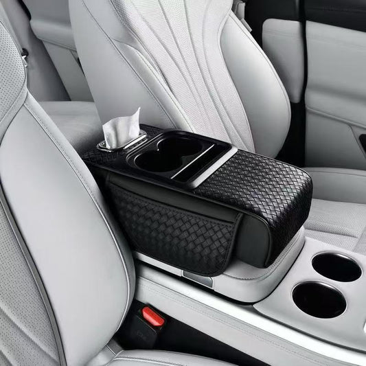 NEW Design Auto center console armrest cushion with 2 cups holder,tissue holder,side storage