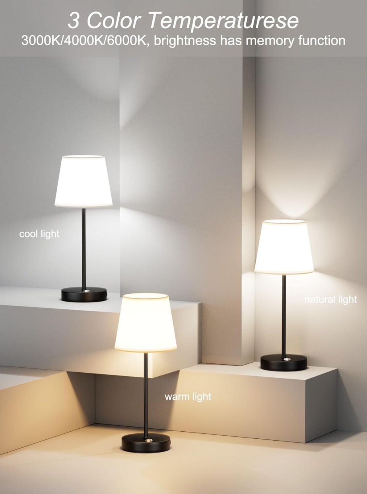 Cordless Table Lamp LED Rechargeable Table Lamp