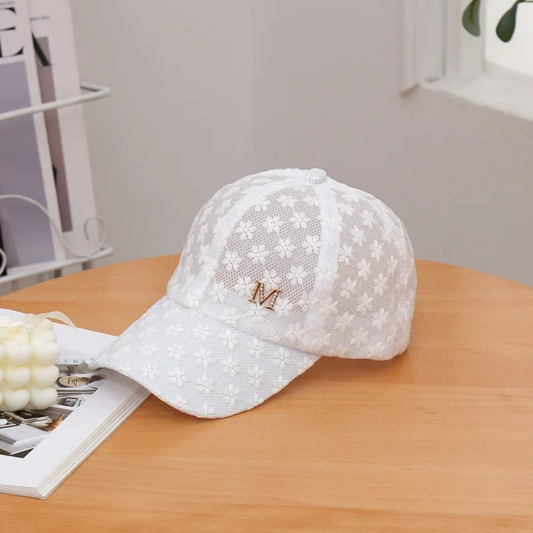 Lace Flower Thin Baseball Cap Female Spring And Summer Sunscreen Hollow Cap Breathable.