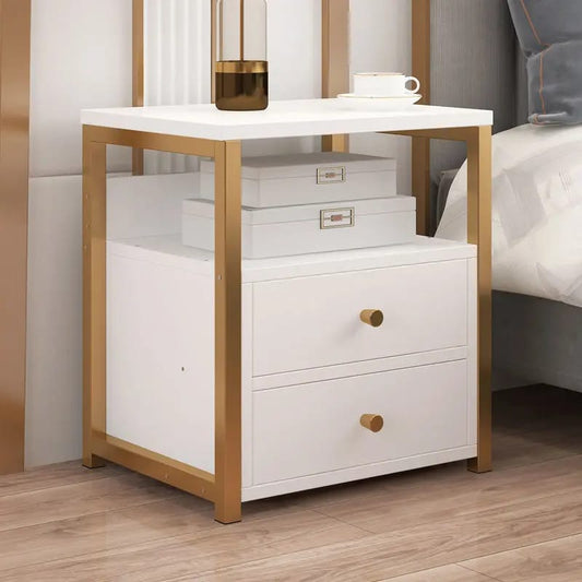 NORDIC LUXURY DOUBLE DRAWER BEDSIDE CABINET