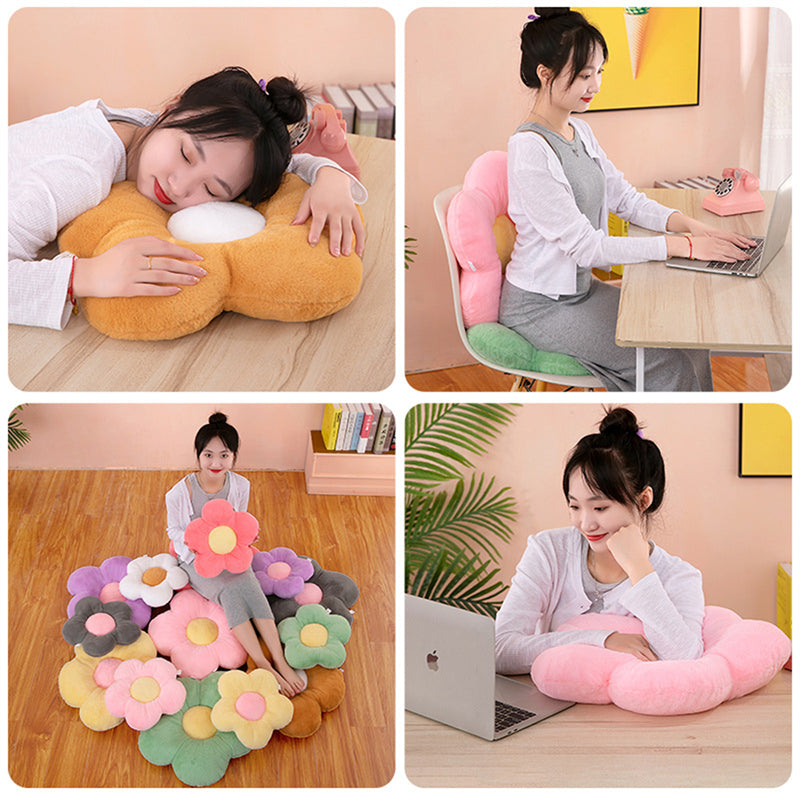 Sunflower-Shaped Throw Pillow