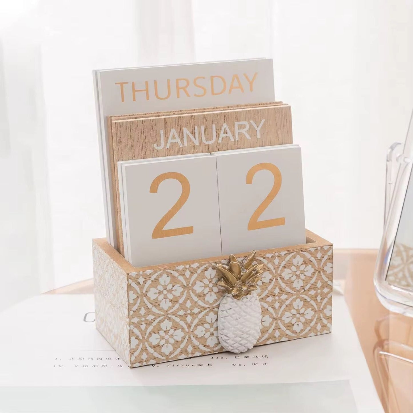 Luxury Wooden Block Calendar