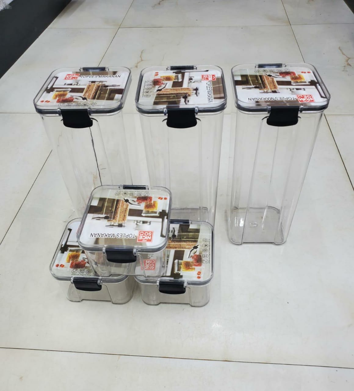 6Pc Acrylic storage containers