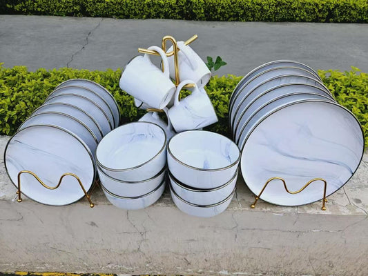 24pcs  Marble ceramic  Dinner set