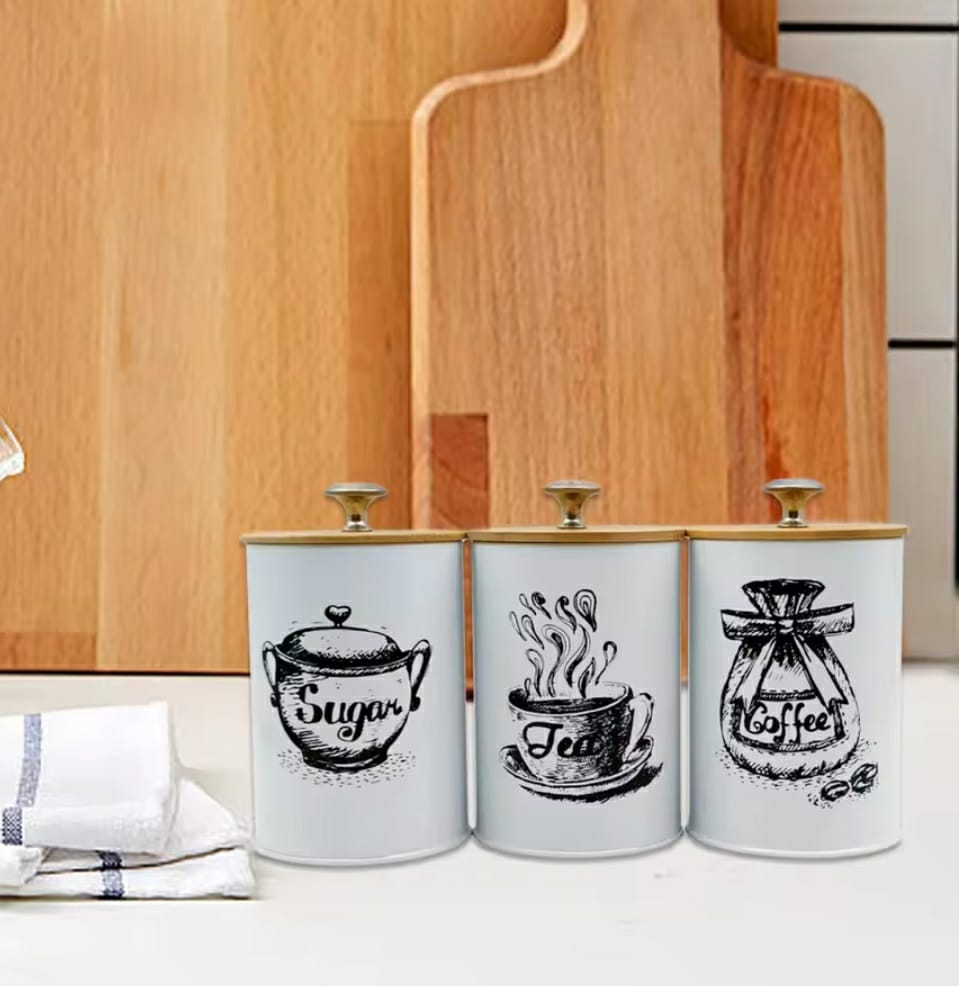 Sugar, Tea, Coffee canisters