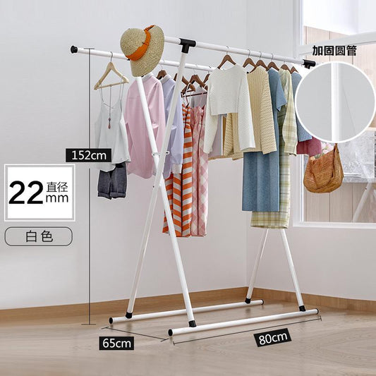 Simple Metal Iron Coat Clothes Rack Floor Standing Hanging Storage Fold Shelf Clothes Hanger Racks