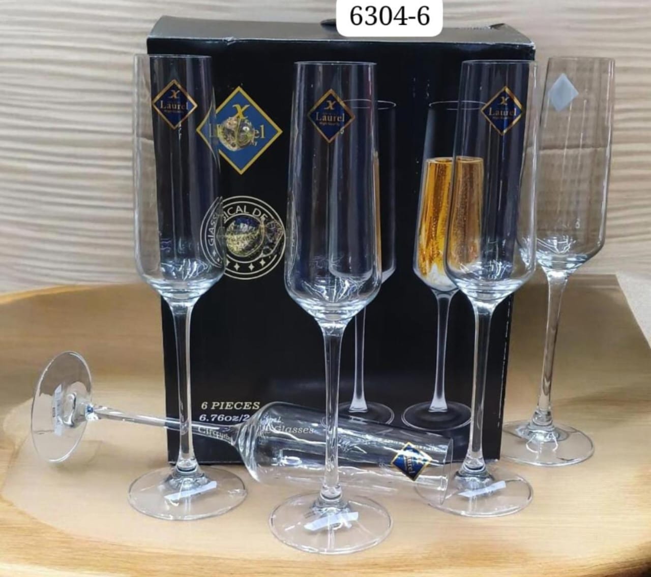 190ml Long stem champagne glasses