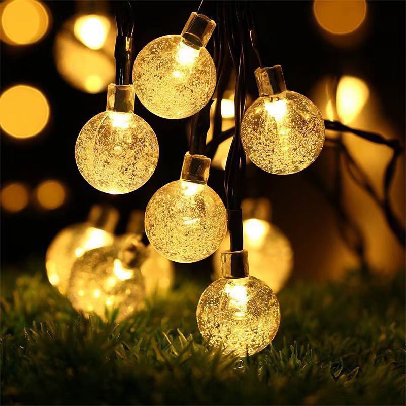 Solar Powered Outdoor Ball String Christmas Lights – 12M Roll -100 Balls