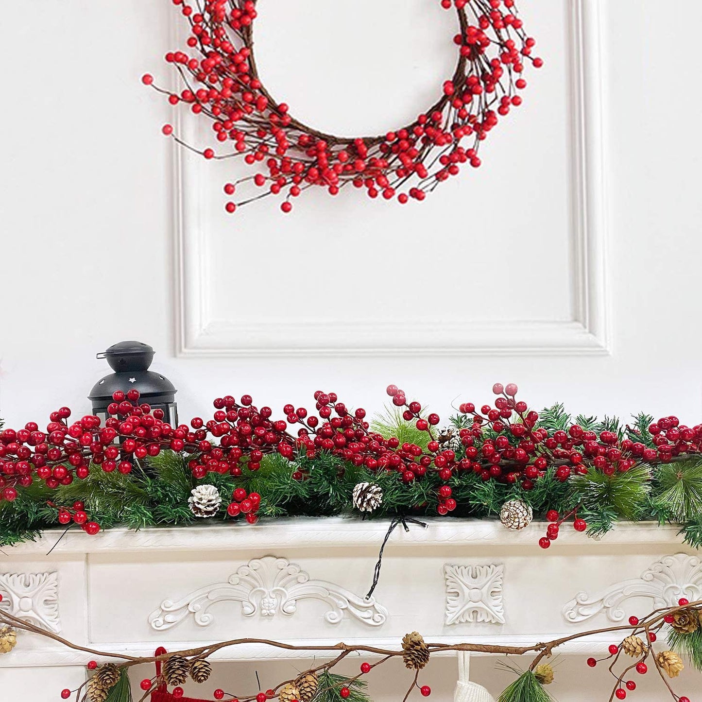 Artificial Red Berry Plants Christmas Garland

with no lights