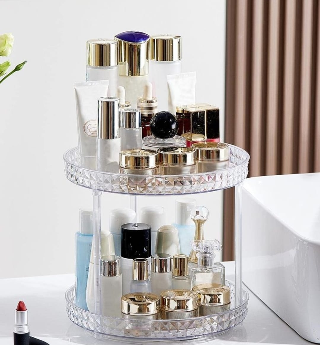 2-Tier Diamond pattern Rotating Lazy Susan