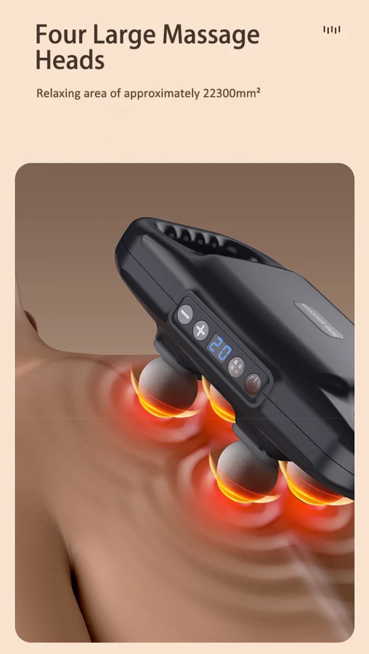 Powerful four heads deep tissue massager