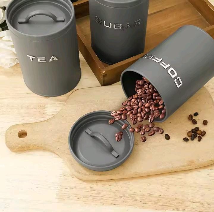 Unique and elegant bread storage bin with 3pcs canisters