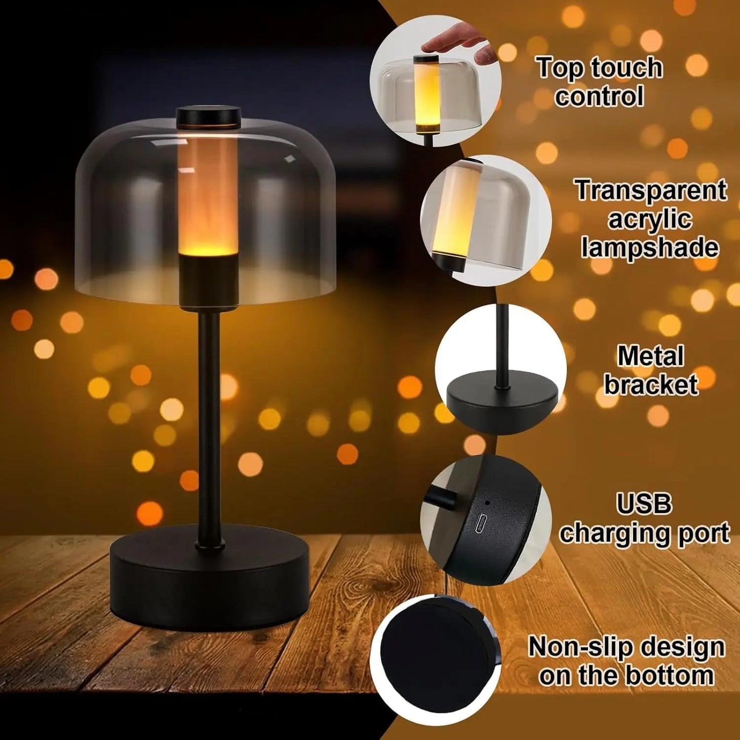 Touch control modern family able lamp