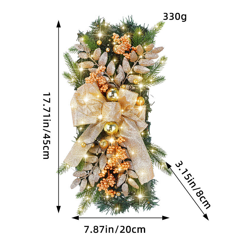 CHRISTMAS STAIRCASE WREATH DECORATIONS