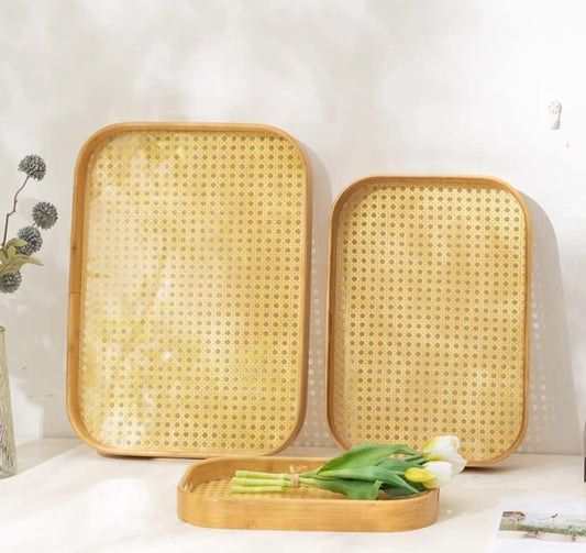 3PCS MULTI-FUNCTIONAL BAMBOO SERVING TRAYS