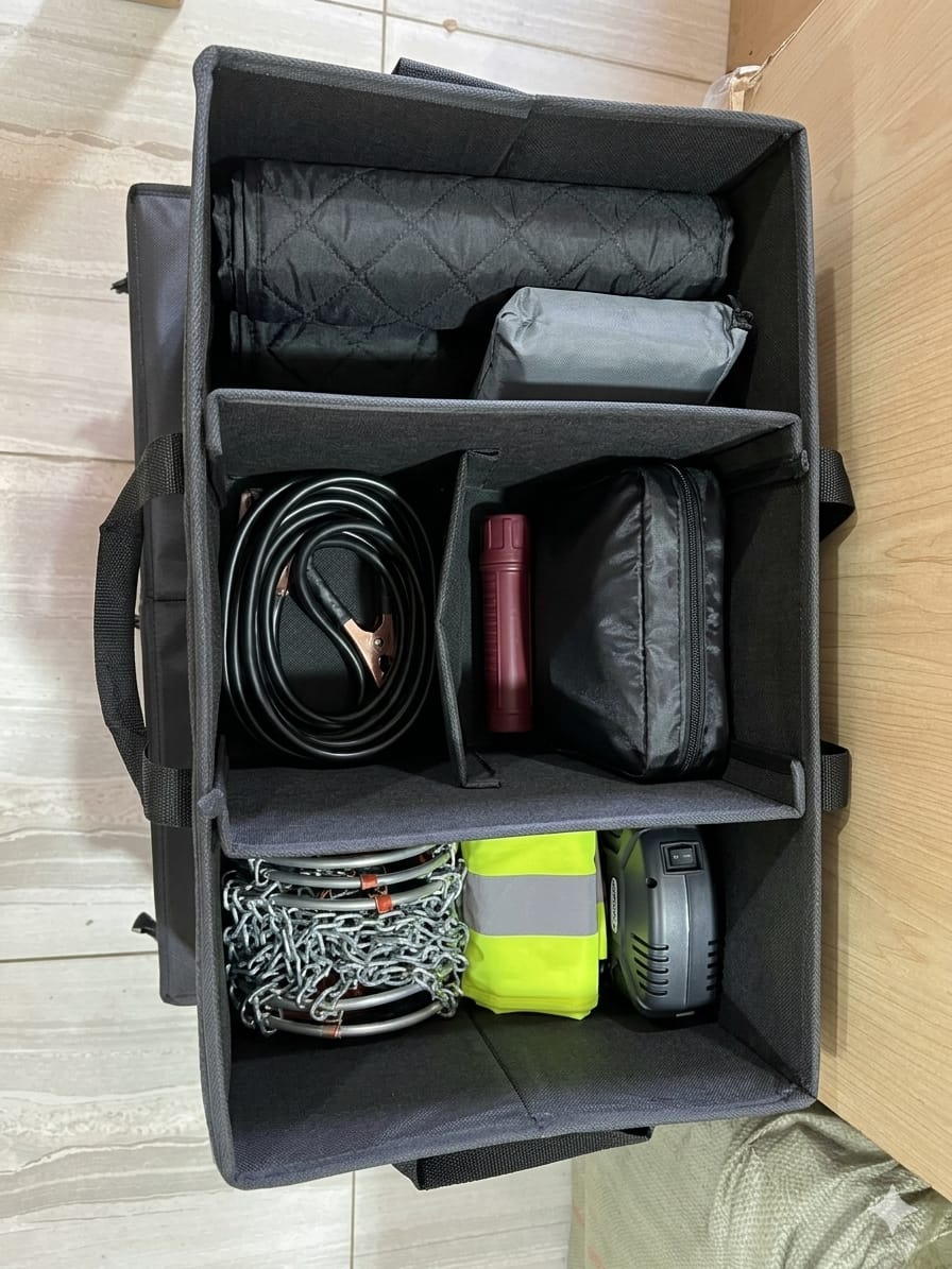Foldable Premium Car Trunk Boot Organizer With Lid, Partitions & Handle