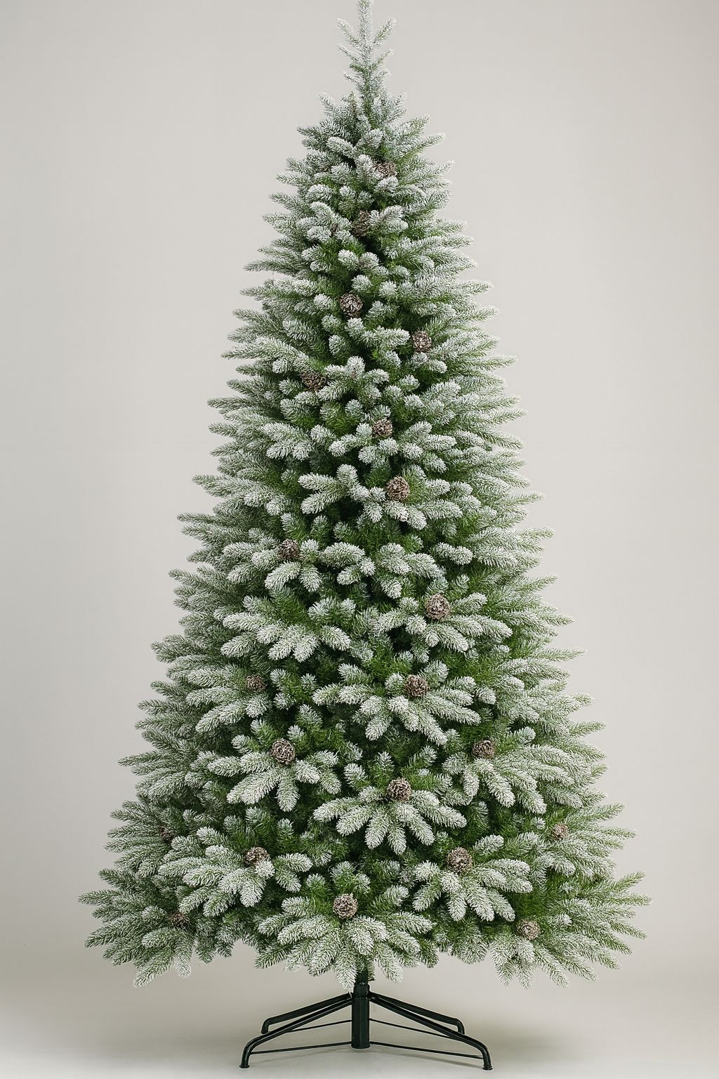 PREMIUM PINE SNOW FLOCKED TREE WITH CONE & BERRIES