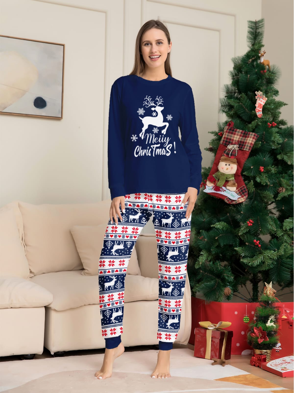 Christmas pajamas outfit for both Adults &kids pyjamas set
