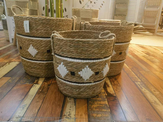 Set of 3 Stackable handmade baskets