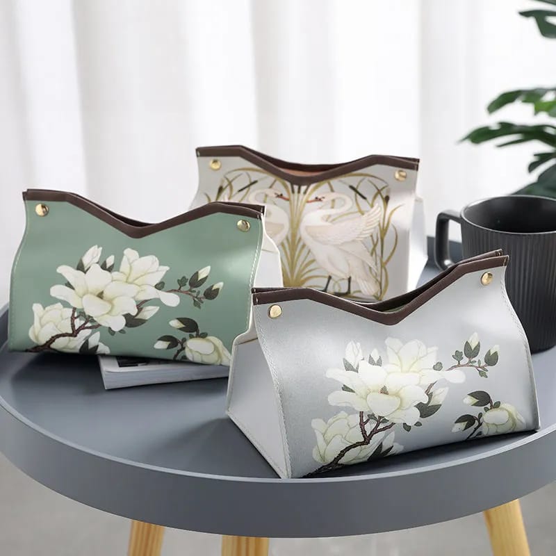 Tissue Box Organizer PU Leather Home Living Room Desktop Drawer Napkins Storage Car Toilet Paper Holder Bag Shop Tissue Box