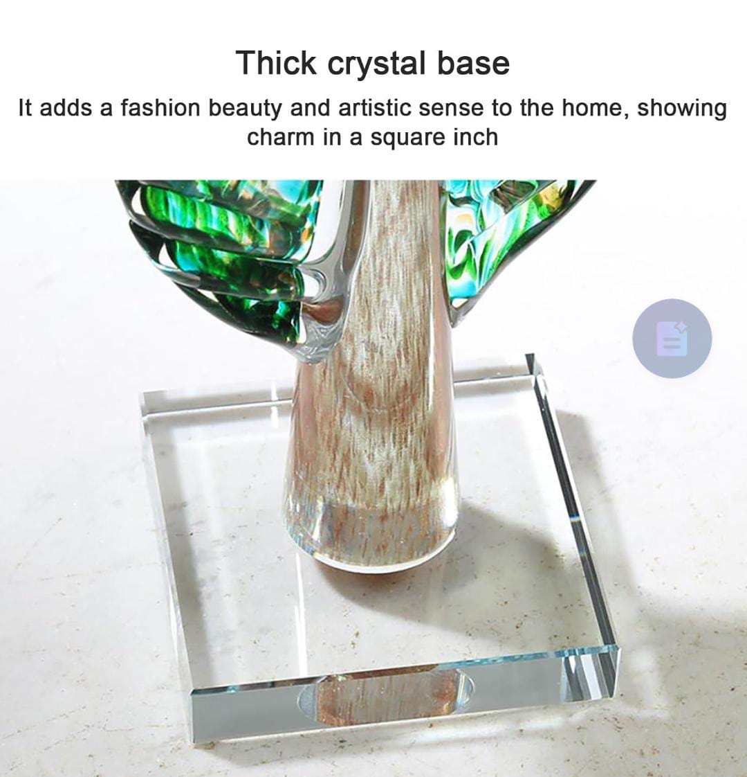 Modern abstract leaf statue decor. Handcrafted glass ornament for home,office, book shelves and table tops