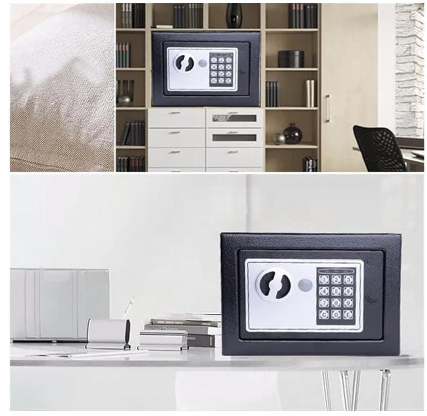 Electronic Storage Boxes with Combination Lock and Spare Keys, Digital Home Security Safe Box for Home Important Documents Valuables