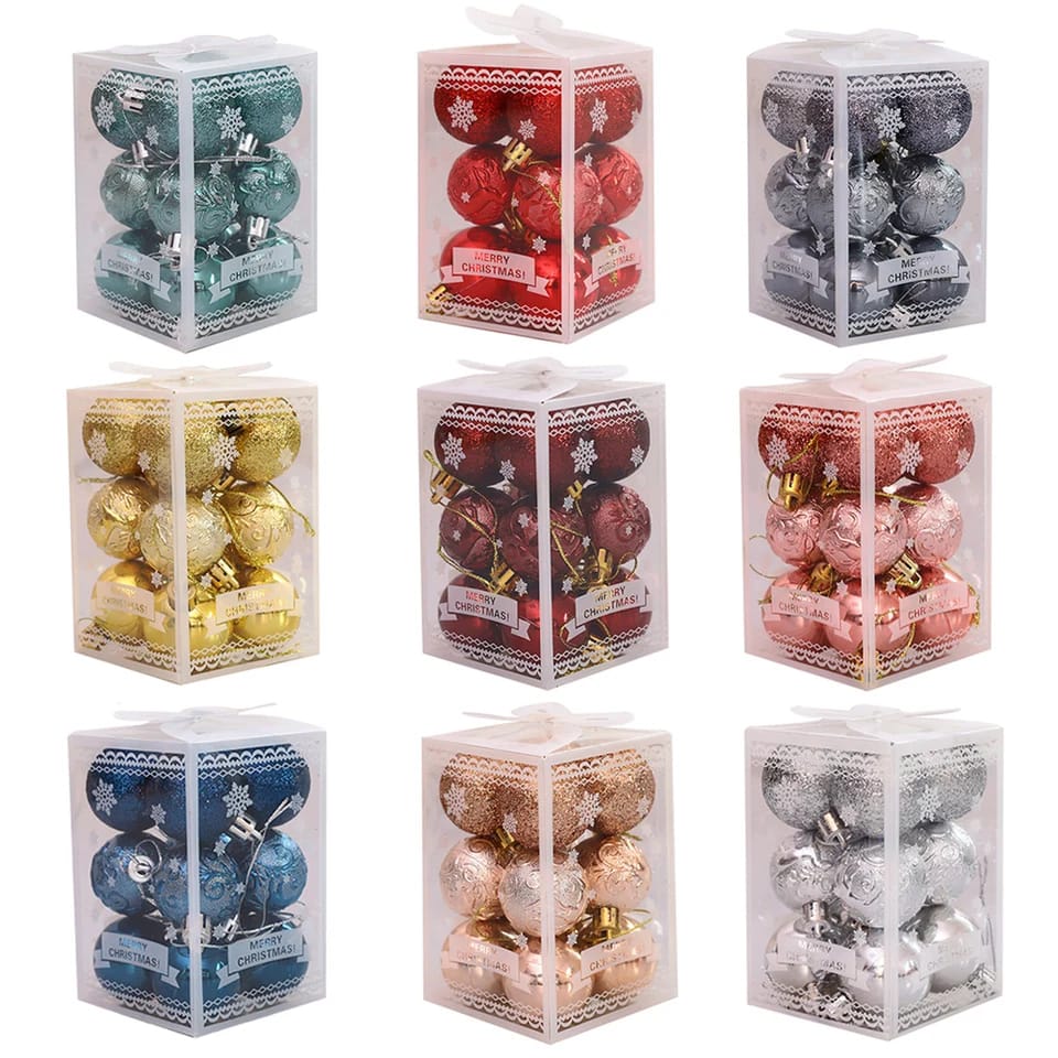 12pcs Christmas Tree Balls Decorations Baubles Party Wedding Ornament Tree Christmas Hanging Decor Christmas Pendant Decoración