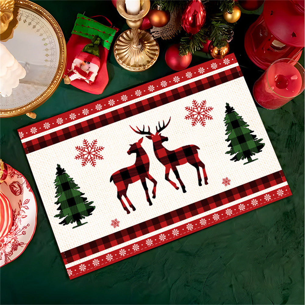 6pcs Christmas Placemats For Dining Table