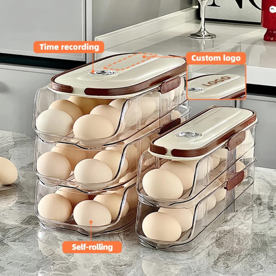 Acrylic Stackable Automatic sliding/rolling Egg Storage box/Egg Tray*